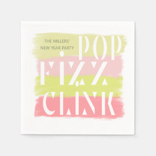 Colourful Modern New Years Party Monogram Paper Napkin
