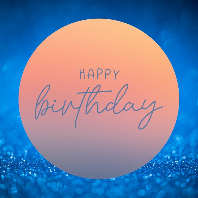 Colourful Modern Ombre Rainbow Simple Birthday Classic Round Sticker (Creator Uploaded)