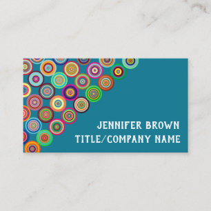 colourful modern  pattern on turquoise place card