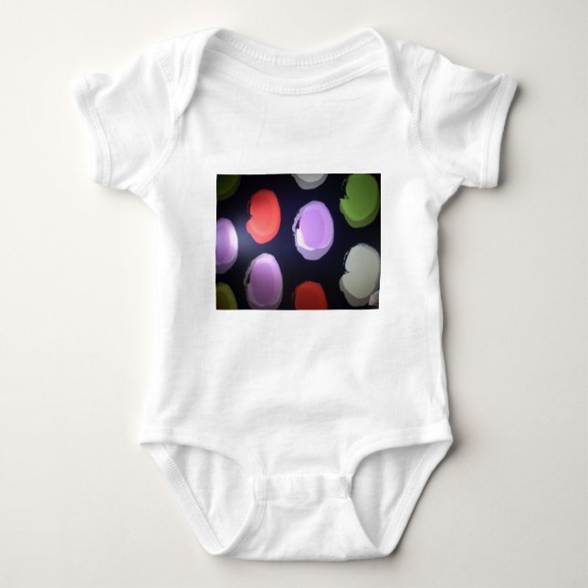 Colourful Modern Pattern Polka Dot Art Print Baby Bodysuit (Front)