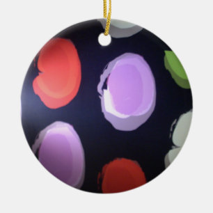 Colourful Modern Pattern Polka Dot Art Print Ceramic Tree Decoration