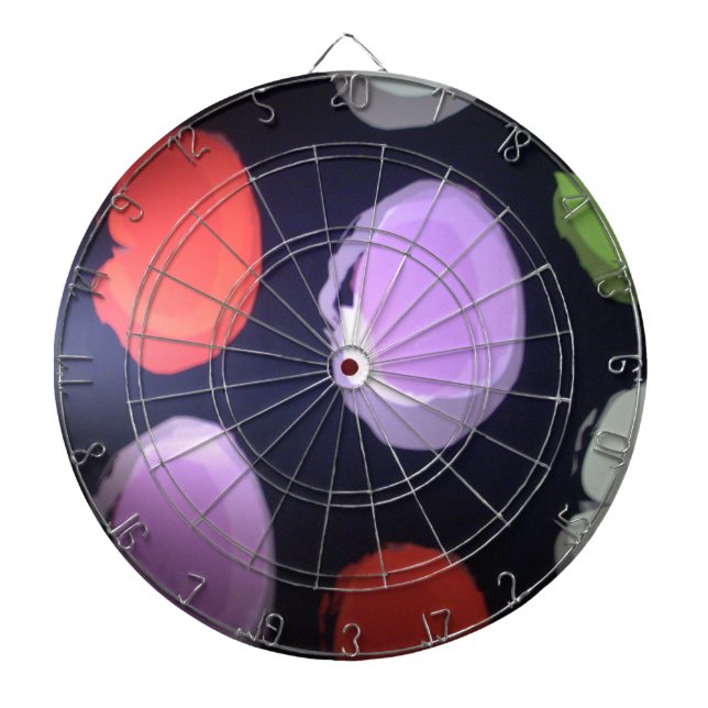 Colourful Modern Pattern Polka Dot Art Print Dartboard (Front)