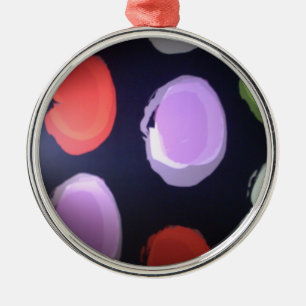 Colourful Modern Pattern Polka Dot Art Print Metal Tree Decoration