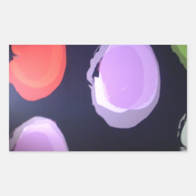 Colourful Modern Pattern Polka Dot Art Print Rectangular Sticker (Front)