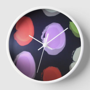 Colourful Modern Pattern Polka Dot Art Print Wall Clock
