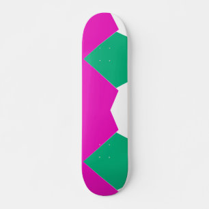 Colourful modern pink and green Abstract art Skateboard