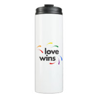 Colourful, modern, playful design of Love Wins