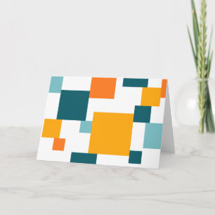 Colourful, modern, playful square geometric patter card
