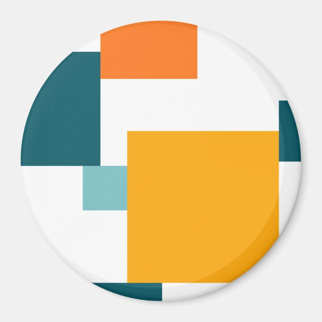 Colourful, modern, playful square geometric patter magnet (Front)