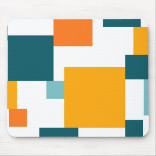 Colourful, modern, playful square geometric patter mouse pad