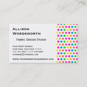 Colourful Modern Polka Dot Fun Pattern Business Card