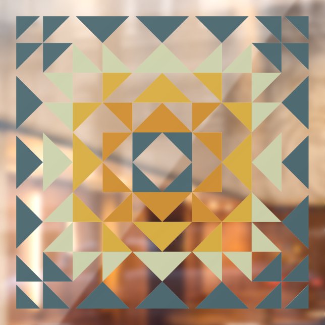 Colourful Modern Quilt Block Geometric Earthy Teal (Sheet 2)