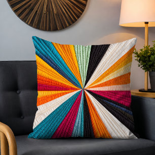 Colourful Modern Quilt Texture Pattern Cushion