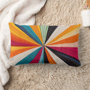 Colourful Modern Quilt Texture Pattern Lumbar Cushion