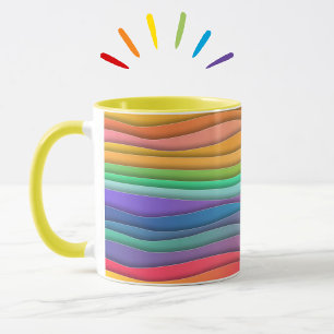 Colourful Modern Rainbow Ombre Stripes Pattern Mug