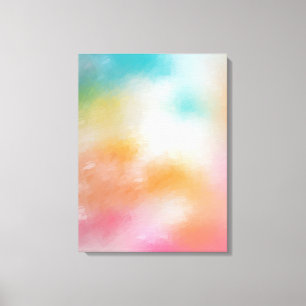 Colourful Modern Red Pink Blue Abstract Art Trendy Canvas Print