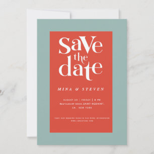 Colourful modern Retro groovy wedding  Save The Date