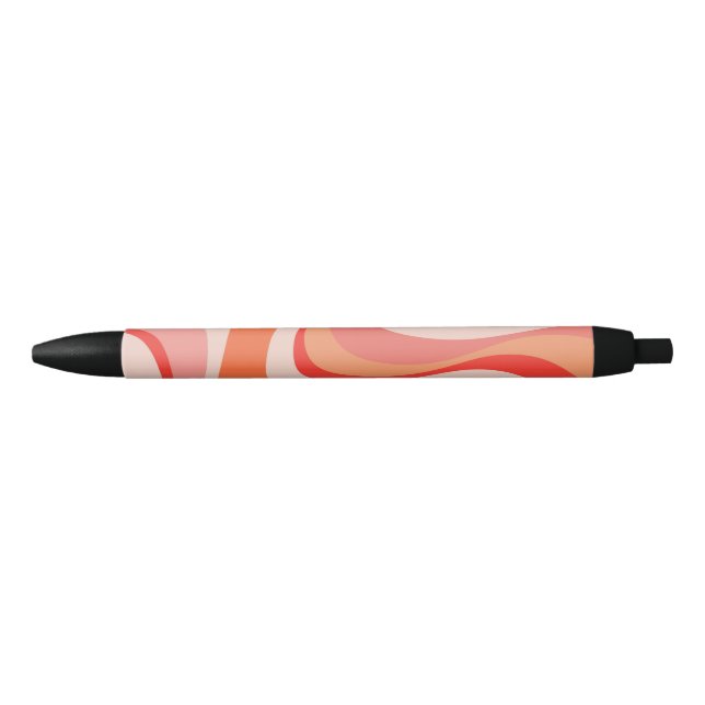 Colourful modern retro waves design black ink pen (Front)