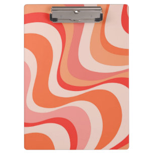 Colourful modern retro waves design clipboard