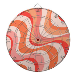 Colourful modern retro waves design dartboard
