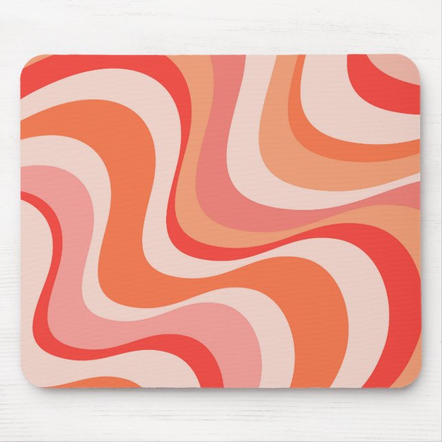 Colourful modern retro waves design mouse pad (Front)