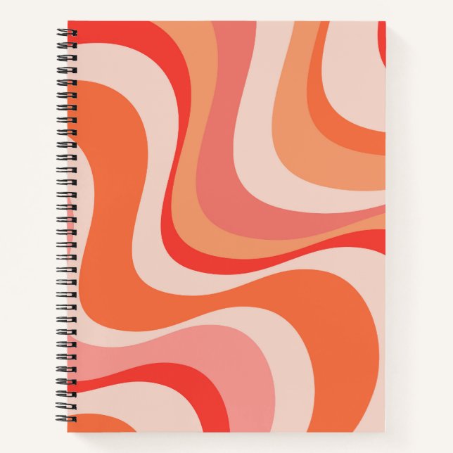 Colourful modern retro waves design notebook (Front)