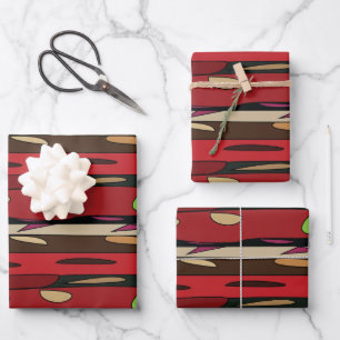 Colourful Modern Rug Striped Pattern Wrapping Paper Sheet