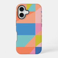 Colourful Modern Shapes in Bright Blue and Orange