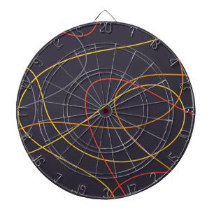 Colourful, modern, simple, trendy,curvy messy line dartboard