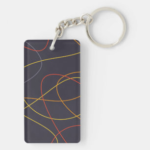 Colourful, modern, simple, trendy,curvy messy line key ring