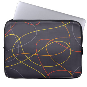 Colourful, modern, simple, trendy,curvy messy line laptop sleeve