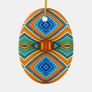 Colourful Modern Southwest Pattern Ceramic Ornament