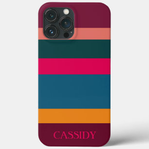 Colourful modern striped iPhone 13 pro max case