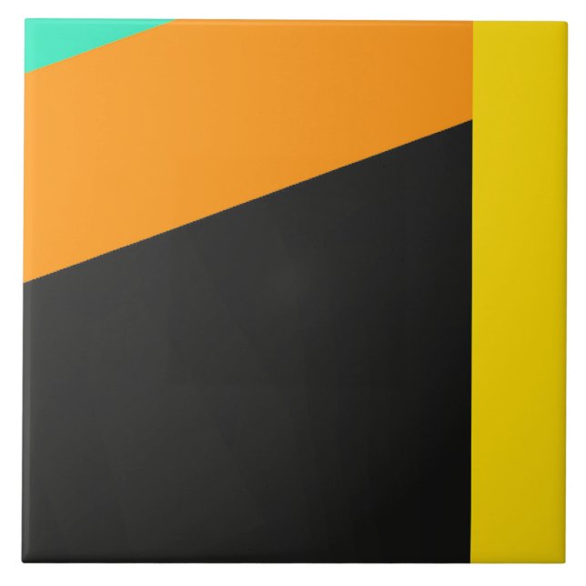 Colourful modern stripes pattern ceramic tile (Front)