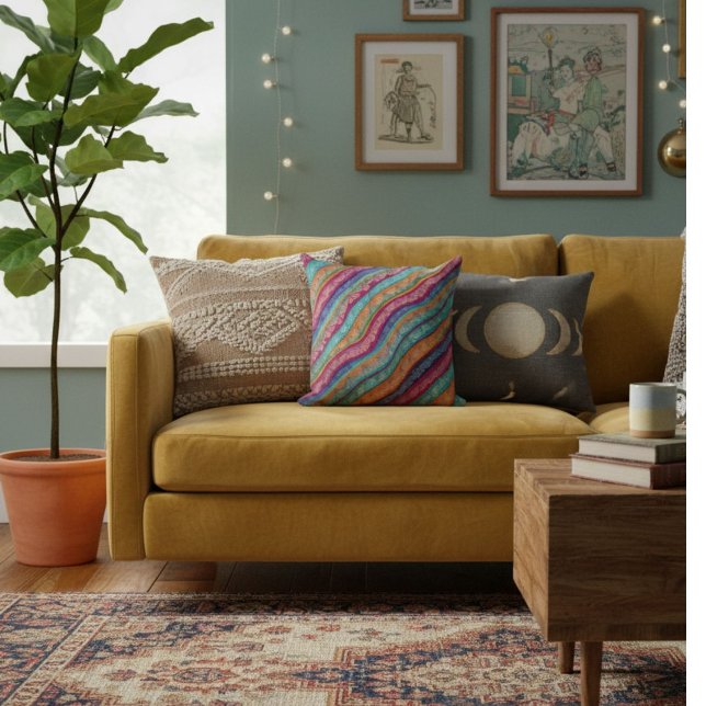 Colourful modern stylish chic geometric  cushion (Creator Uploaded)