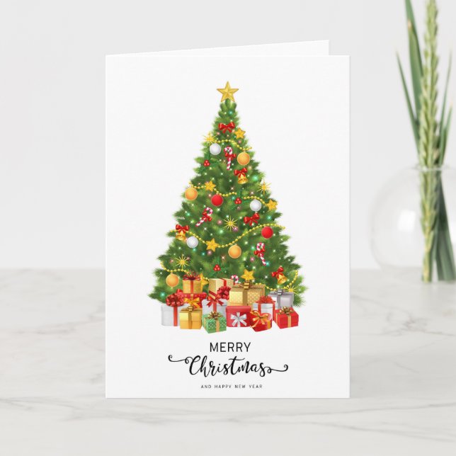 Colourful Modern Stylish Merry Christmas Holiday  Card (Front)
