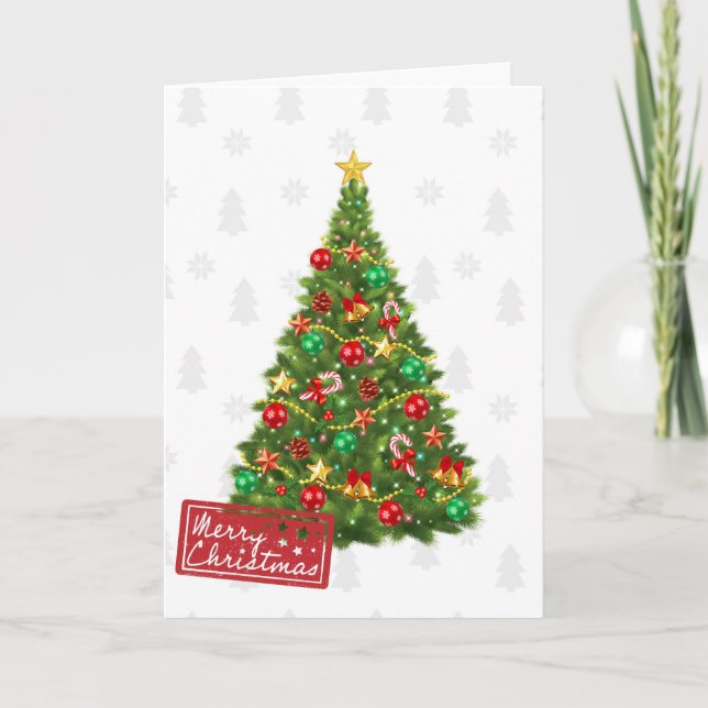 Colourful Modern Stylish Merry Christmas Holiday  Card (Front)