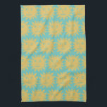 Colourful Modern Suns Yellow Pattern Tea Towel<br><div class="desc">Decorate your kitchen with this cool sunshine art towel. Makes a great housewarming,  birthday or wedding gift! 
You can customise it and add text too.
Check my shop for lots more colours and patterns!</div>