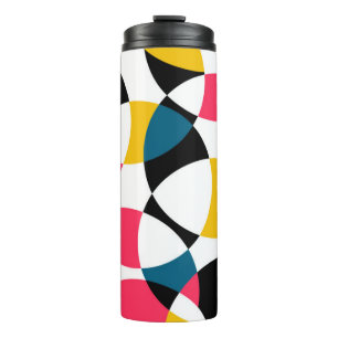 Colourful, modern, trendy, cool circular graphic thermal tumbler