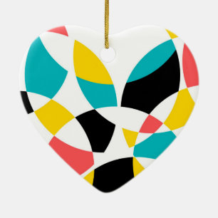 Colourful, modern, trendy, cool, unique circular ceramic ornament