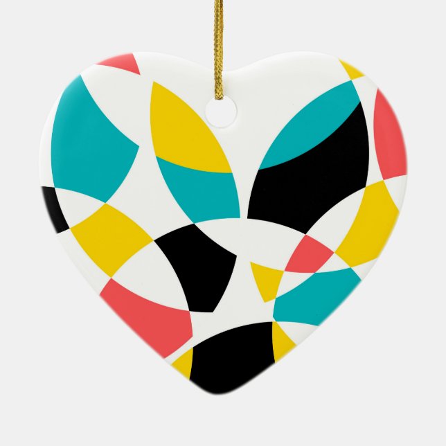 Colourful, modern, trendy, cool, unique circular ceramic ornament (Back)
