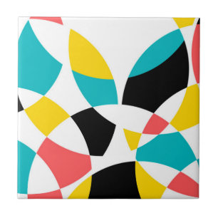 Colourful, modern, trendy, cool, unique circular ceramic tile