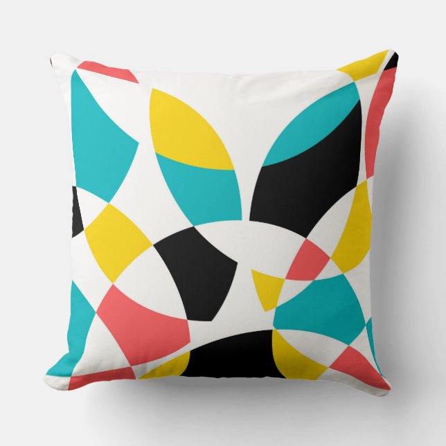 Colourful, modern, trendy, cool, unique circular cushion (Front)