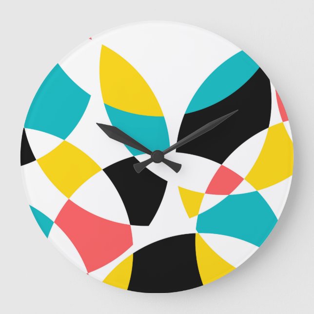 Colourful, modern, trendy, cool, unique circular large clock (Front)