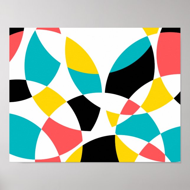 Colourful, modern, trendy, cool, unique circular poster (Front)