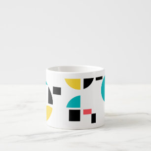 Colourful, modern, trendy, fun, cheerful geometric espresso cup