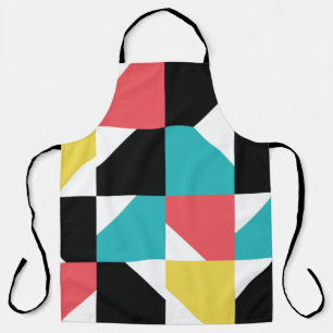 Colourful, modern, trendy, fun geometric pattern apron