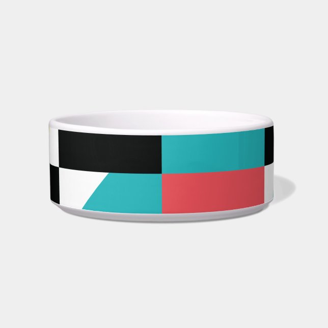 Colourful, modern, trendy, fun geometric pattern bowl (Front)