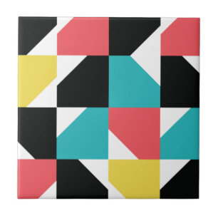 Colourful, modern, trendy, fun geometric pattern ceramic tile
