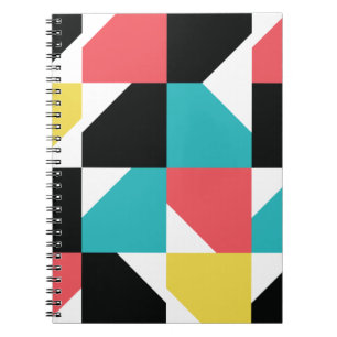 Colourful, modern, trendy, fun geometric pattern notebook
